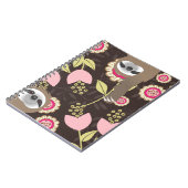 可愛ぶら下がったいアウトスロース茶色とピンクのジャングル ノートブック (左側)