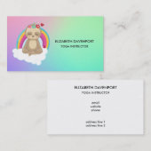 可愛めい想い蓮華座のナマケモノYoga 名刺 (正面/裏面)