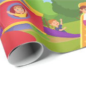 可愛よくはしゃぐいカラフルキッズプレイグラウンド誕生日 ラッピングペーパー (ロールコーナー)