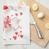 可愛よくはしゃぐい天使が恋👼❤️ キッチンタオル (四つ折り)