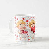可愛よくはしゃぐい天使が恋👼❤️ コーヒーマグカップ (正面左)