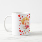 可愛よくはしゃぐい天使が恋👼❤️ コーヒーマグカップ (左)