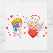 可愛よくはしゃぐい天使が恋👼❤️ ワインラベル (シングルラベル)