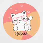 可愛よくはしゃぐい愛らしい猫の名前 ラベル (デザイン1)