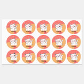 可愛よくはしゃぐい愛らしい猫の名前 ラベル (シート)