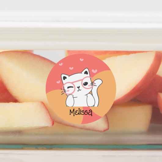 可愛よくはしゃぐい愛らしい猫の名前 ラベル (貼付)