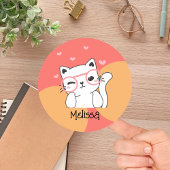 可愛よくはしゃぐい愛らしい猫の名前 ラベル