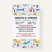 可愛よくはしゃぐい犬カスタムの写真緊急の子ID バッジ (裏面)