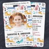 可愛よくはしゃぐい犬カスタムの写真緊急の子ID バッジ