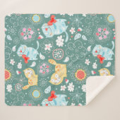 可愛よくはしゃぐい猫 シェルパブランケット (正面(横))