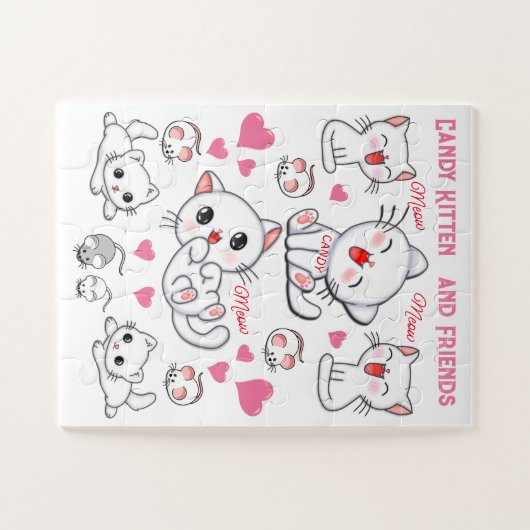 可愛よくはしゃぐい白キッズ ジグソーパズル (横)