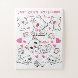 可愛よくはしゃぐい白キッズ ジグソーパズル