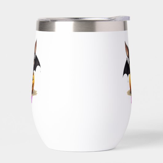 可愛らしいこうもりオンパンプキンキュートハロウィーンデコール2024 (左面)