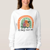 可愛らしいアイテムが小さく始感動的まる スウェットシャツ (正面)