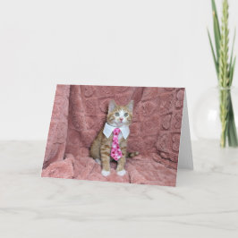 可愛らしいオレンジと白の子猫ルイエをネクタイで カード