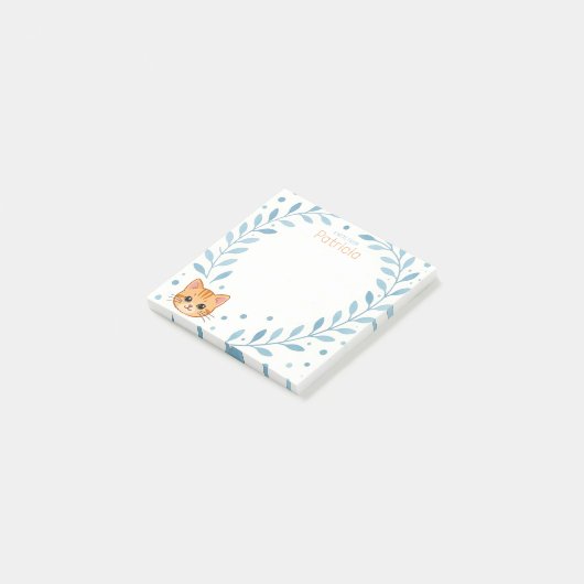 可愛らしいオレンジ色の子猫との名前をカスタムするからのメモ ポストイット (アングル)