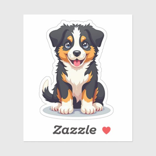 可愛らしいオーストラリアの羊飼い、3Dウィムシー、小 シール (シート)