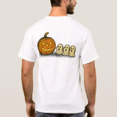 可愛らしいカボチャと3体の幽霊 Tシャツ (裏面)