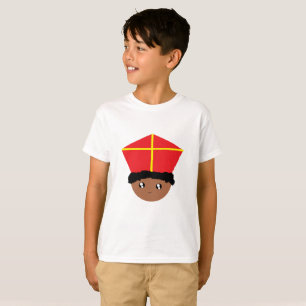 可愛らしいキッズアートセントニコラスMiter Zwarte Piet Tシャツ