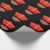 可愛らしいキッズアートセントニコラスMiter Zwarte Piet W ラッピングペーパー (角)