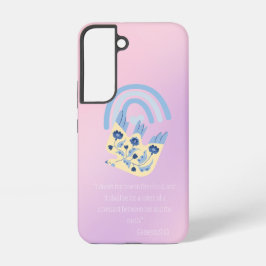可愛らしいキリスト教の民芸鳩 カラフルな虹 SAMSUNG GALAXY S22ケース