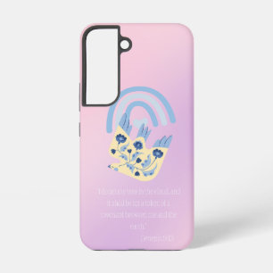 可愛らしいキリスト教の民芸鳩 カラフルな虹 SAMSUNG GALAXY S22ケース