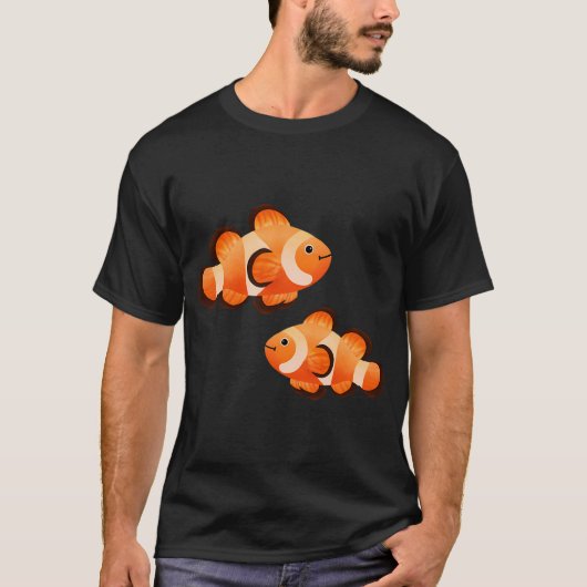 可愛らしいクマノミ2匹 Tシャツ (正面)