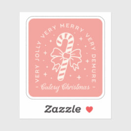 可愛らしいクリスマス名門私立校風のキャンディーの杖 シール