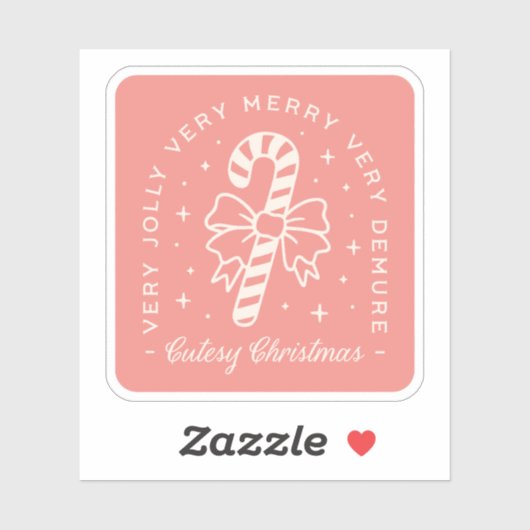 可愛らしいクリスマス名門私立校風のキャンディーの杖 シール (シート)