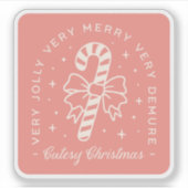 可愛らしいクリスマス名門私立校風のキャンディーの杖 シール (正面)