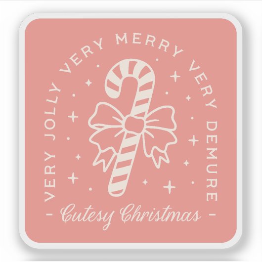 可愛らしいクリスマス名門私立校風のキャンディーの杖 シール (正面)