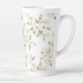 可愛らしいクリーム色の花咲く木 カフェラテマグ (右)