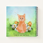 可愛らしいグレーベビー猫スケッチ子供へ本 ノートブック (裏面)