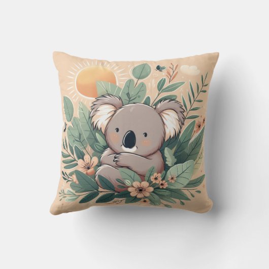 可愛らしいコアラのプラッシュ枕で寄り添う クッション (裏面)