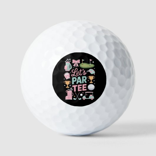 可愛らしいゴルフ好きのためのLet's Par Tee ゴルフギフト ゴルフボール (正面)