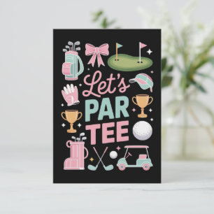 可愛らしいゴルフ好きのためのLet's Par Tee ゴルフギフト 招待状