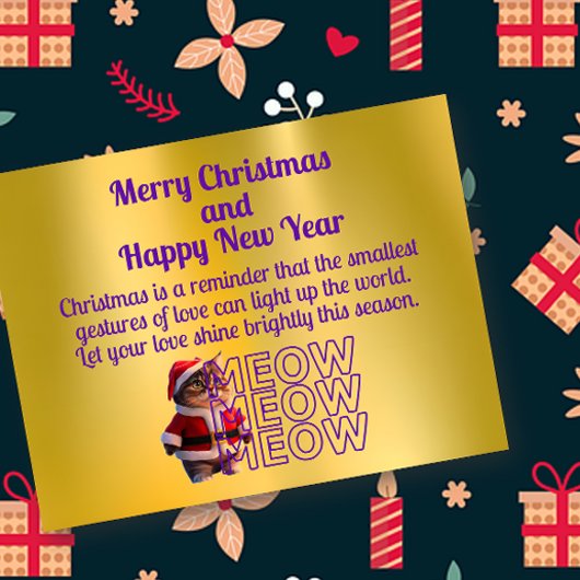 可愛らしいサンタ猫クリスマスポストカード ポストカード