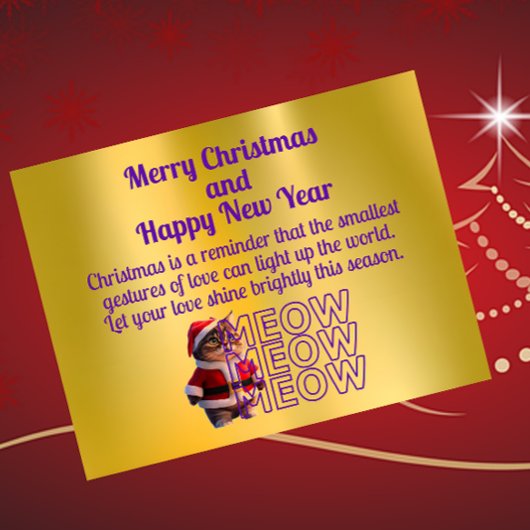 可愛らしいサンタ猫クリスマスポストカード ポストカード