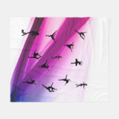 可愛らしいソフトでシルエットを踊る フリースブランケット (正面(横))