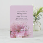 可愛らしいソフトピンクの桜の春のウェディング 招待状 (スタンド正面)