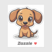 可愛らしいダシュント、大きな、明るい目、小 シール (シート)