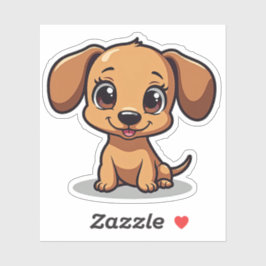 可愛らしいダシュント、大きな、明るい目、小 シール