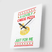 可愛らしいチーズピザシャツおもしろい単独Kevin X-Ma スクエア壁時計 (傾斜)