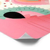 可愛らしいテディベアとハート子供部屋ポスター ポスター (角)