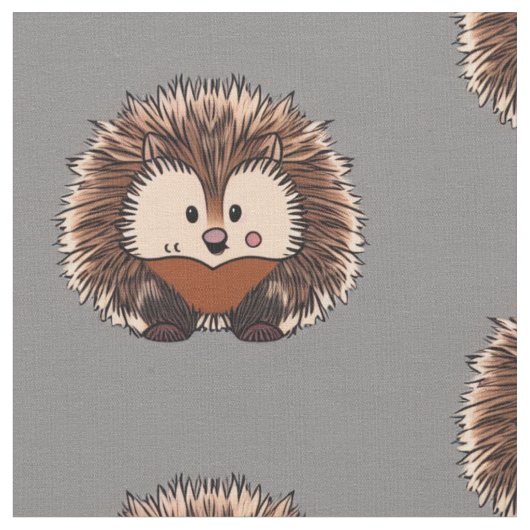 可愛らしいハリネズミ生地 ファブリック (クローズアップ)