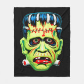 可愛らしいハロウィーン怖いモンスターマスク フリースブランケット (正面)