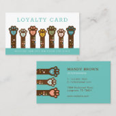 可愛らしいハート形動物のペットの足ロイヤリティ ロイヤリティカード (正面/裏面)