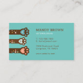 可愛らしいハート形動物のペットの足ロイヤリティ ロイヤリティカード (裏面)