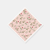 可愛らしいバラのピンクの花のブライダルシャワー スタンダードカクテルナプキン (角)