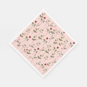 可愛らしいバラのピンクの花のブライダルシャワー スタンダードカクテルナプキン (角)